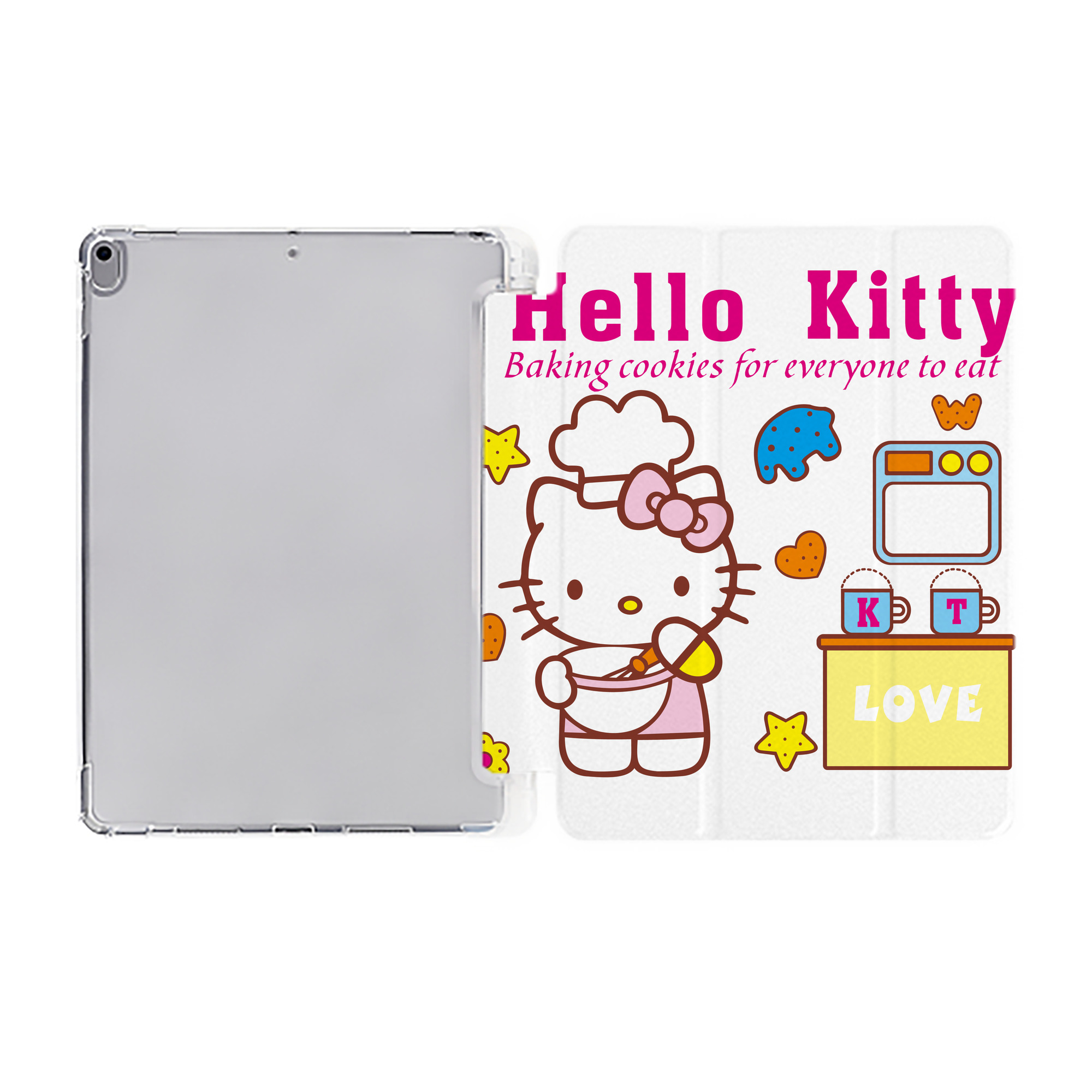 （画像用） Hello Kitty ハローキティ IPad ケース ペン収納付き 三つ折りスタンド PUレザー×シリコン 対応機種9.5/10.5/10.9インチ
